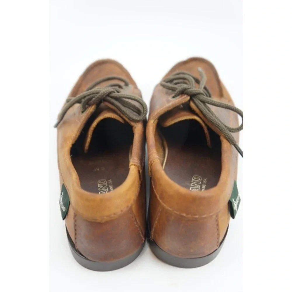 Eastland Boat Shoes Falmouth 8 M Brown Leather Made in USA Moc Toe Lace Up Good